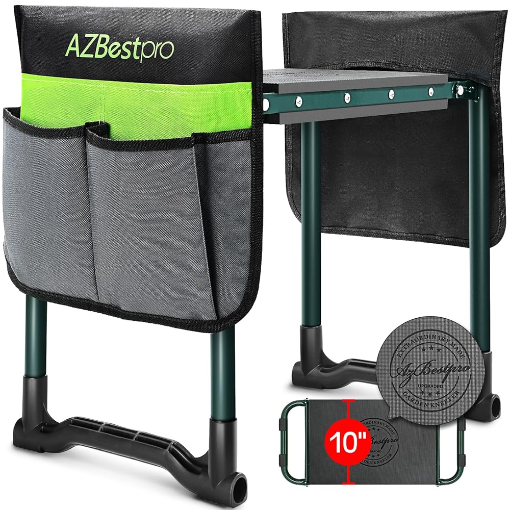 2024 Upgraded Heavy-Responsibility Backyard Kneeler and Seat – Foldable Gardening Stool with 10″ Huge Design for Stability and Sturdiness, Alleviates Knee and Again Ache, Options Elegant…