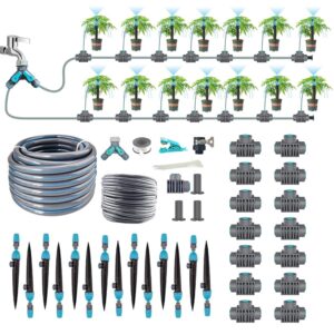 98ft Drip Irrigation System, Fast Join Computerized Watering Equipment with 12mm and 6mm Clean Distribution Tubing and Equipment, DIY Backyard Watering Answer for Your Backyard