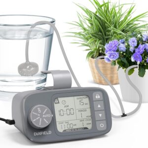 DIAFIELD Computerized Irrigation System for 15 Potted Crops – Indoor Drip Watering Package with 30-Day Programmable Timer and Energy Provide