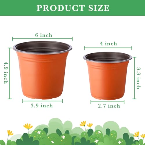 Hushee 1500 Rely 4-Inch Plastic Nursery Pots for Seed Beginning and Seedlings with Drainage Holes - Versatile Indoor/Outside Planting Pots for Flowers and Extra