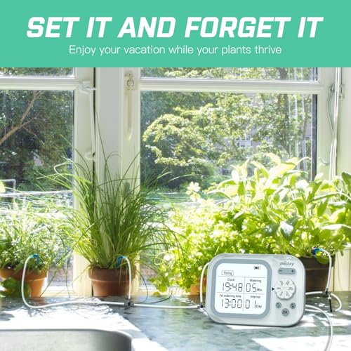 Indoor Computerized Plant Watering System for 15 Potted Vegetation, Programmable Drip Irrigation Package with Good Humidity Detection and Water Timer