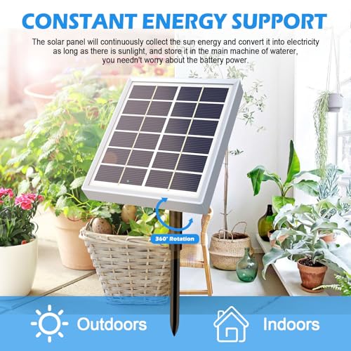 Photo voltaic-Powered Automated Drip Irrigation System for Houseplants – Self-Watering Gadget for 15 Potted Vegetation, Ideally suited for Indoor and Out of doors Gardens, Balconies, and Holidays