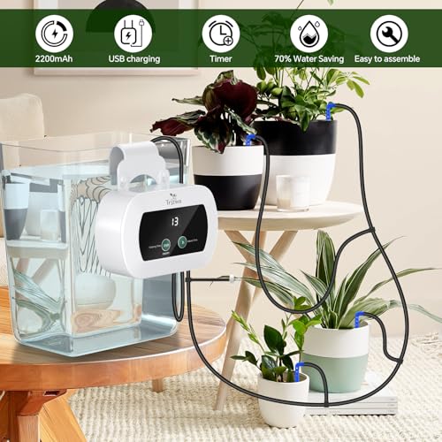 Self-Watering Indoor Plant System with Customizable Timer and USB Energy for Potted Vegetation